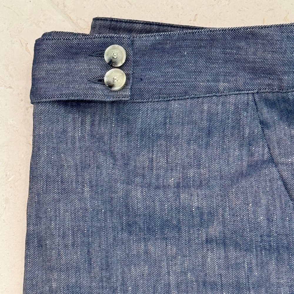 Veronica Beard Chambray Cropped Pants - Size 16 - Picture 3 of 13